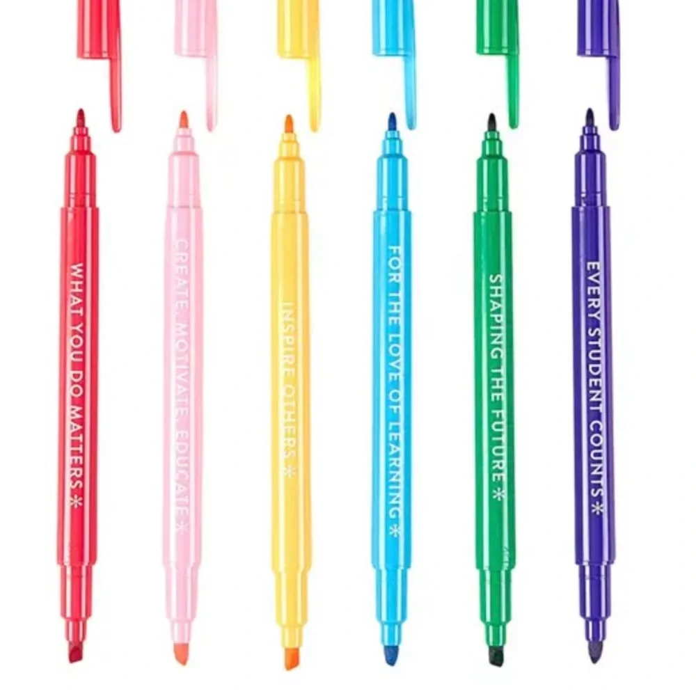 🖍 Teacher Dual-Tip Markers – 6 Pack (NEW)